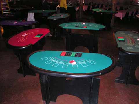 Blackjack tables at a casino fundraiser in Tucson