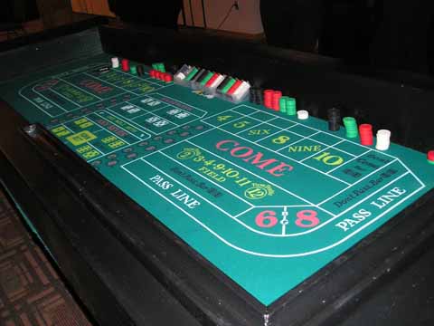 Craps table at a casino night in Phoenix